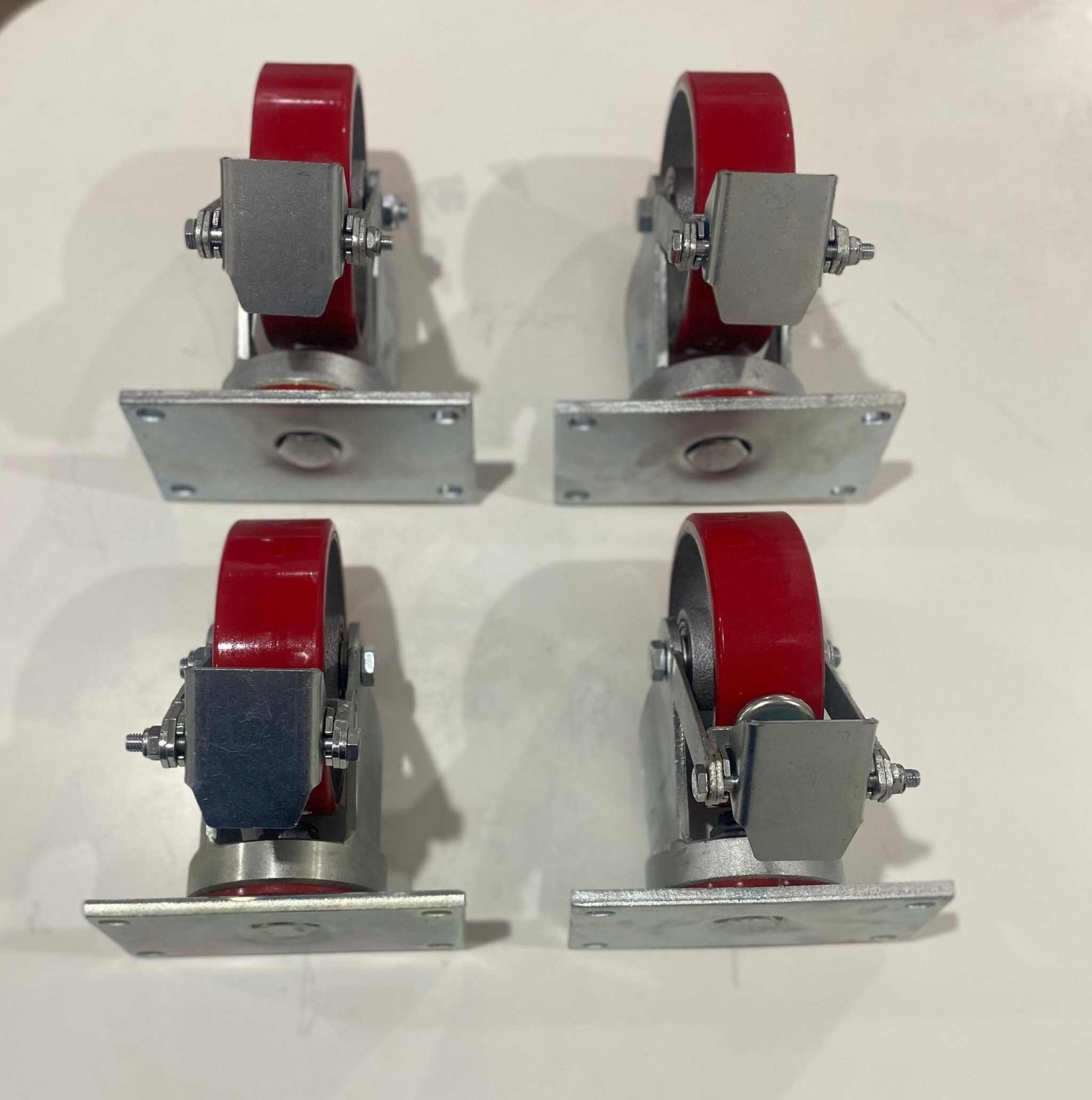 “Quick-lock castors set of 4 – 150mm polyurethane cast iron wheels”