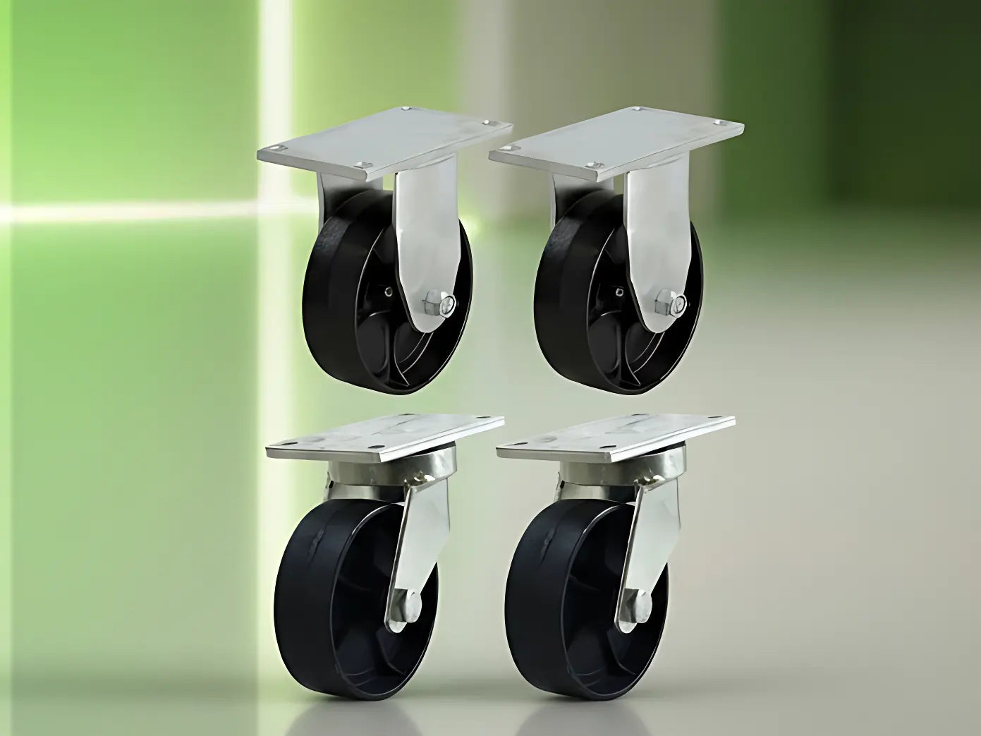 Waste Bin Castor Set with SG Iron Wheels
